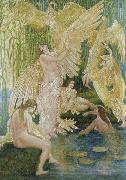 Walter Crane The Swan Maidens oil on canvas